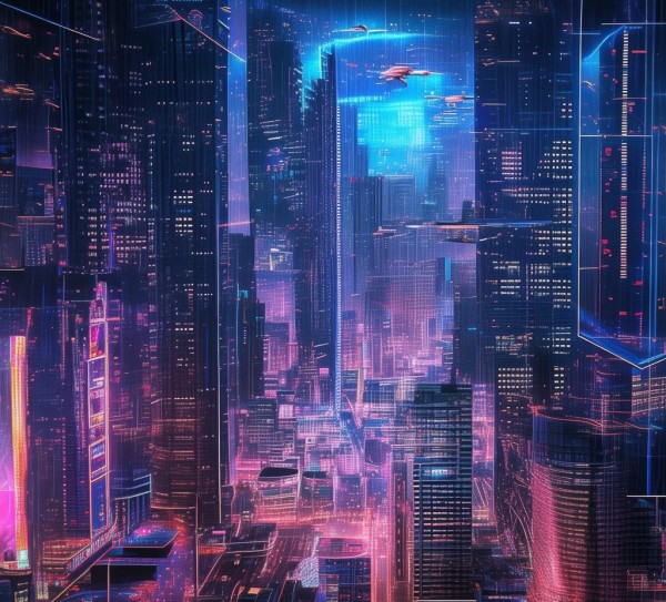 城市科技动态壁纸全屏高清4k，沉浸式数字艺术，让屏幕成为未来都市的窗口